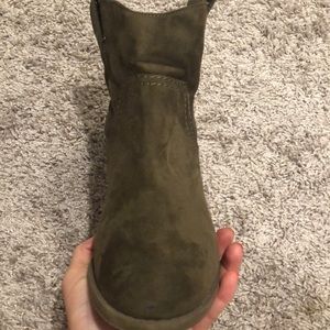 Army green booties